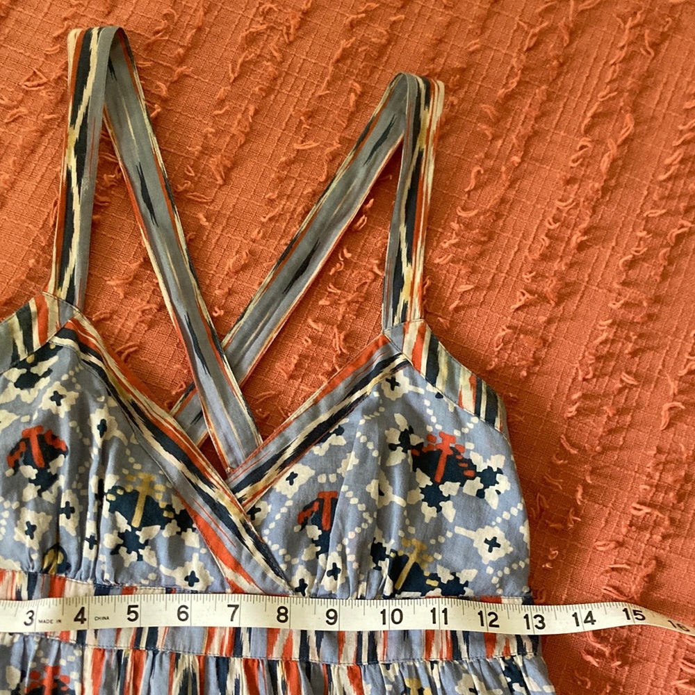 Boho hippie Vintage Urban Outfitters Blue Maxi Cotton Sun Dress - Picture 8 of 16